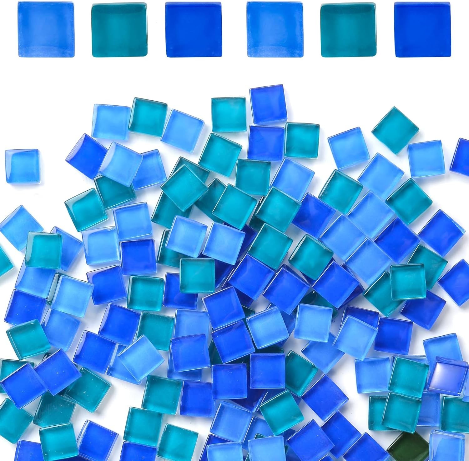 Glass Mosaic Tiles 2.2LB 4 Shapes Stained Glass Pieces for DIY Crafts Home Decor