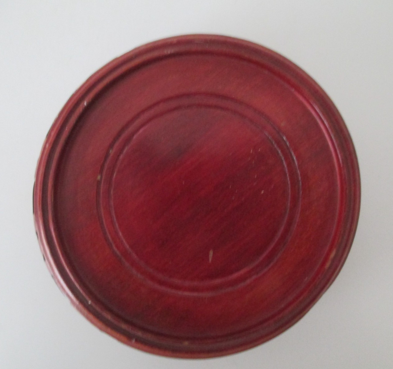 Chinese Rosewood Round Hand Carved 4.5″ Stand for Base 3.5″ W x 1.75″ T Vtg AZB