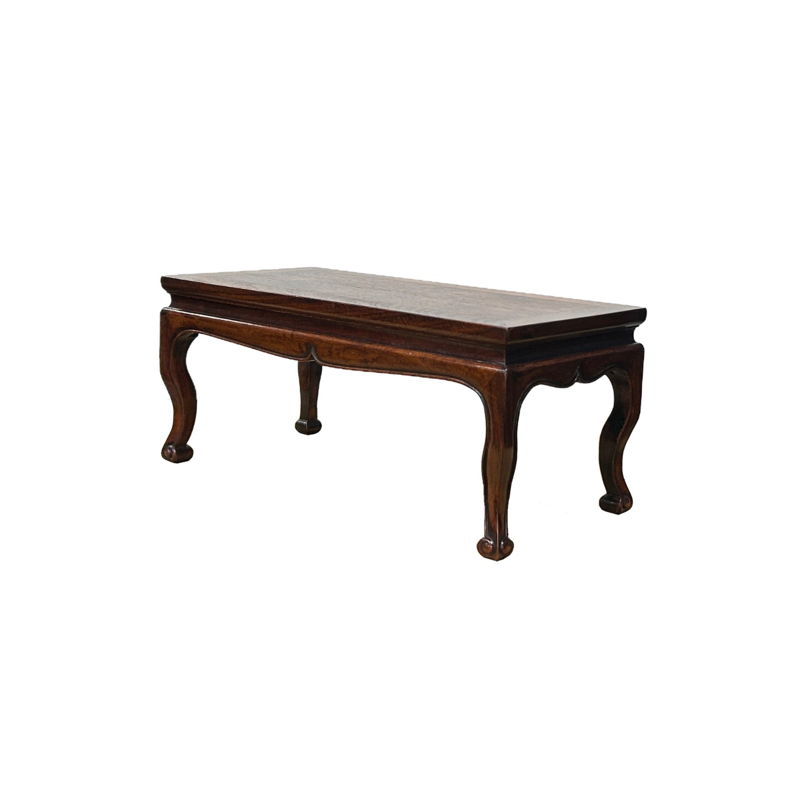 15″ Brown Wood Rectangular Cabriole Style Claw Legs Display Stand Riser GB276