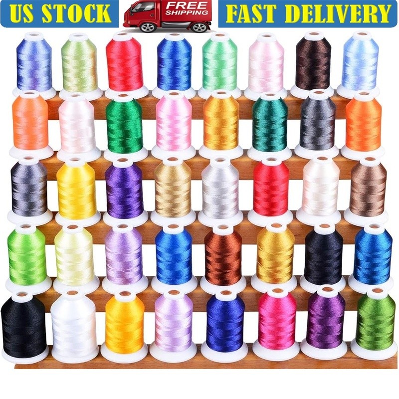 60WT Polyester Embroidery Thread 40 Colors 1100 Yards Durable Top Thread New
