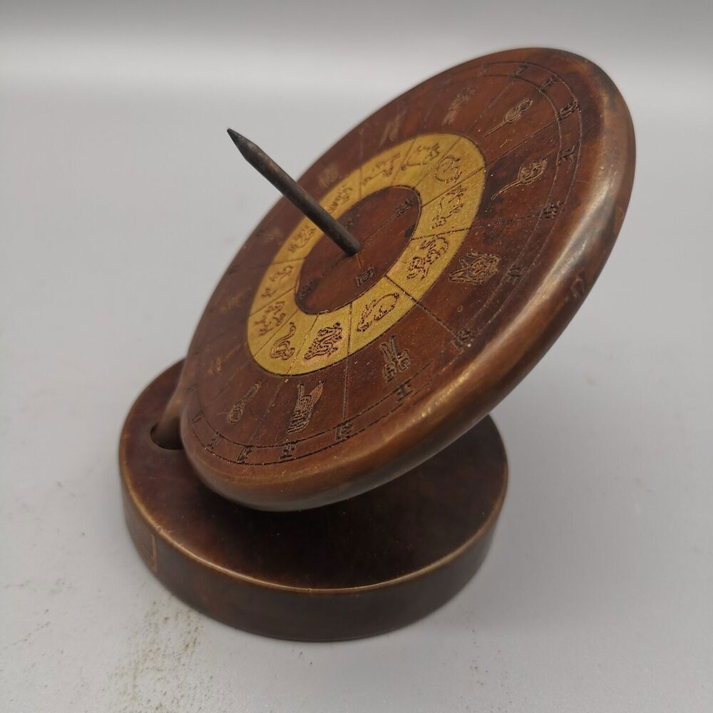 Pure Copper Sundial Compass Ornaments Red Bronze Ornaments of The Chinese Zodiac