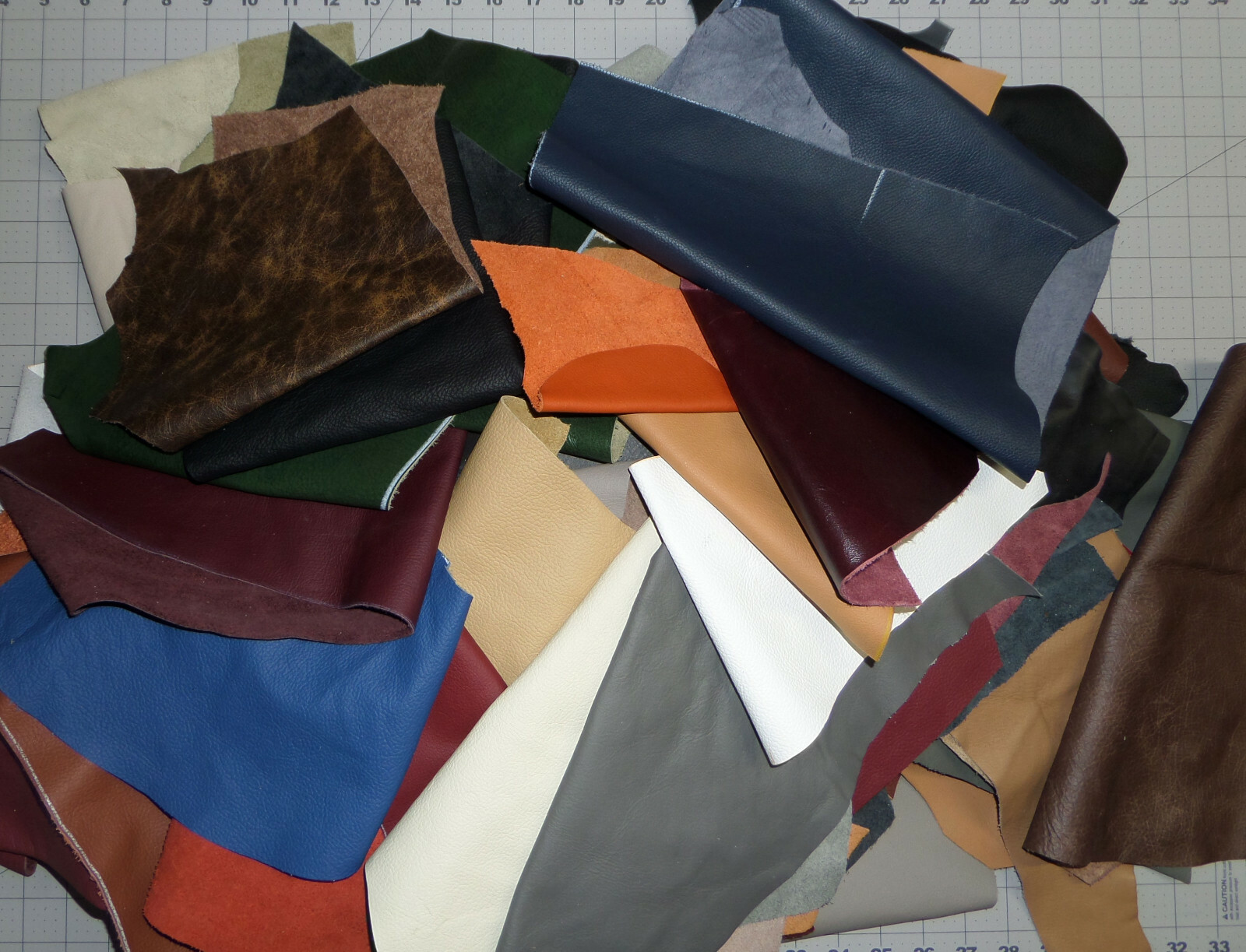 5 Lbs Pounds Upholstery Leather Scrap Mixed Colors for Crafts