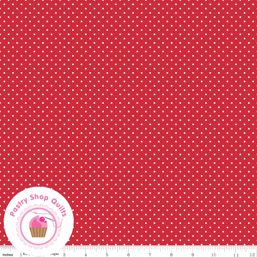 Riley Blake SWISS DOT 670 80 Red Polka dot Quilt Fabric