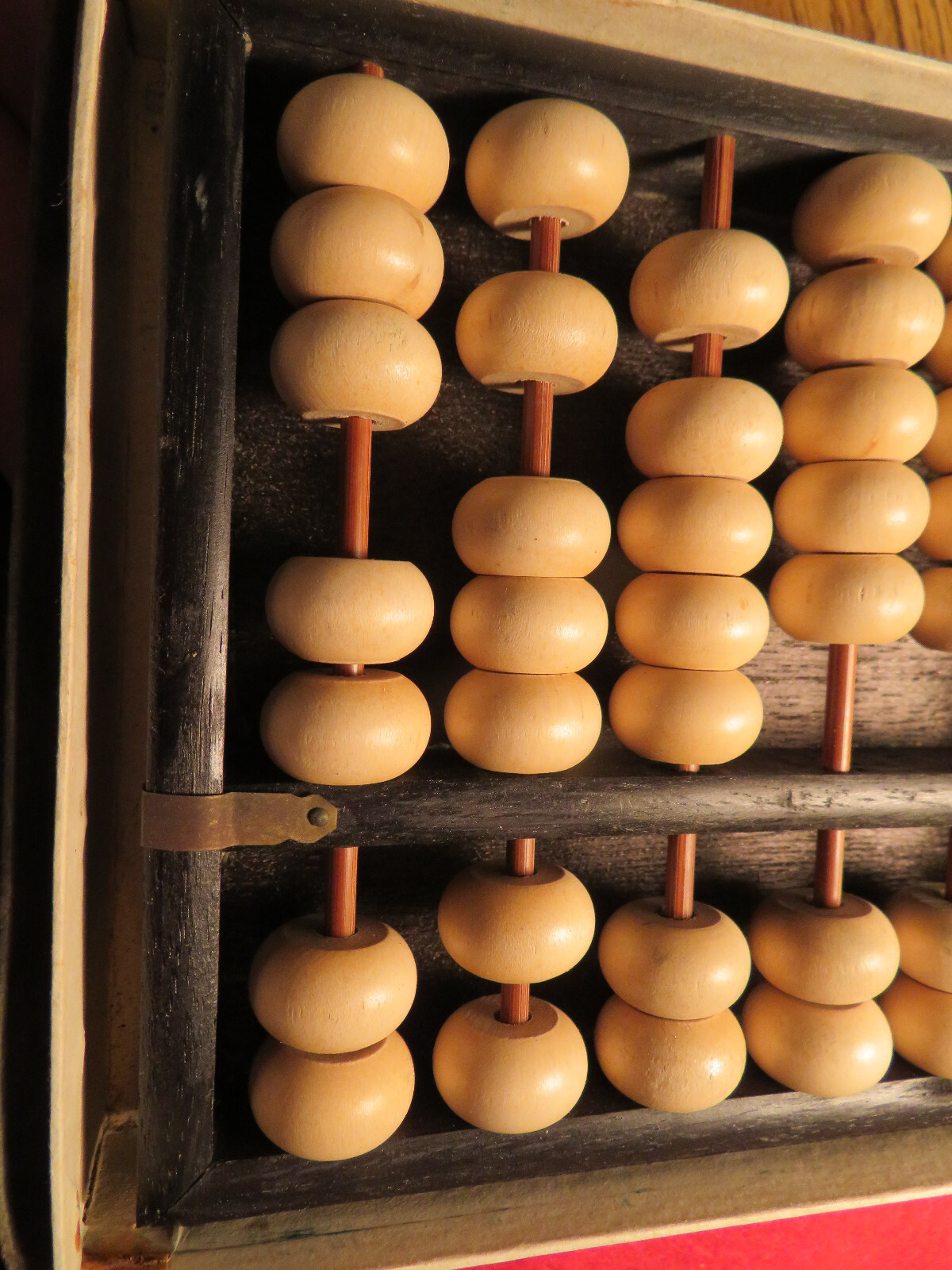 1957 Mr.Y.Fujimoto Japan Abacus 13 Rods 91 Beads, O/B w/booklet Takashimaya
