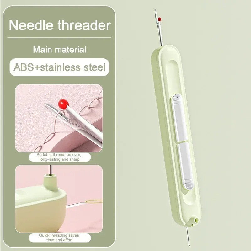1/2PCS 2 in1 Needle Threader and Seam Ripper,Plug-in Needle Threader Stretchable
