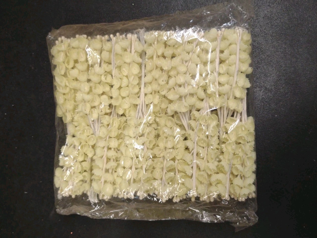 144 Pieces Vintage Lily Of The Valley Silk Millinery Flower Pale Yellow w/Pearls