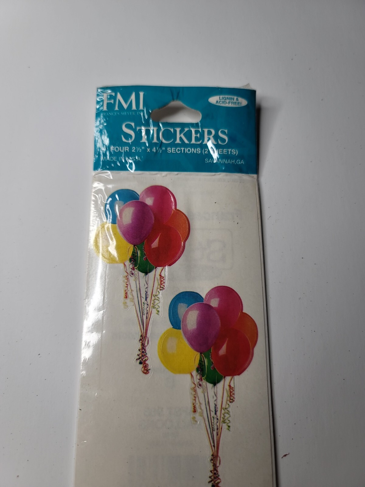 Balloon Bouquet Sticker Frances Meyer Birthday Party Lignin Acid Free VTG