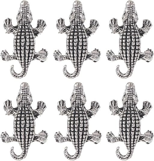 1 Box 30PCS Animal Spacer Beads Alligator Beads Bulk Crocodile Animal Silver Cha