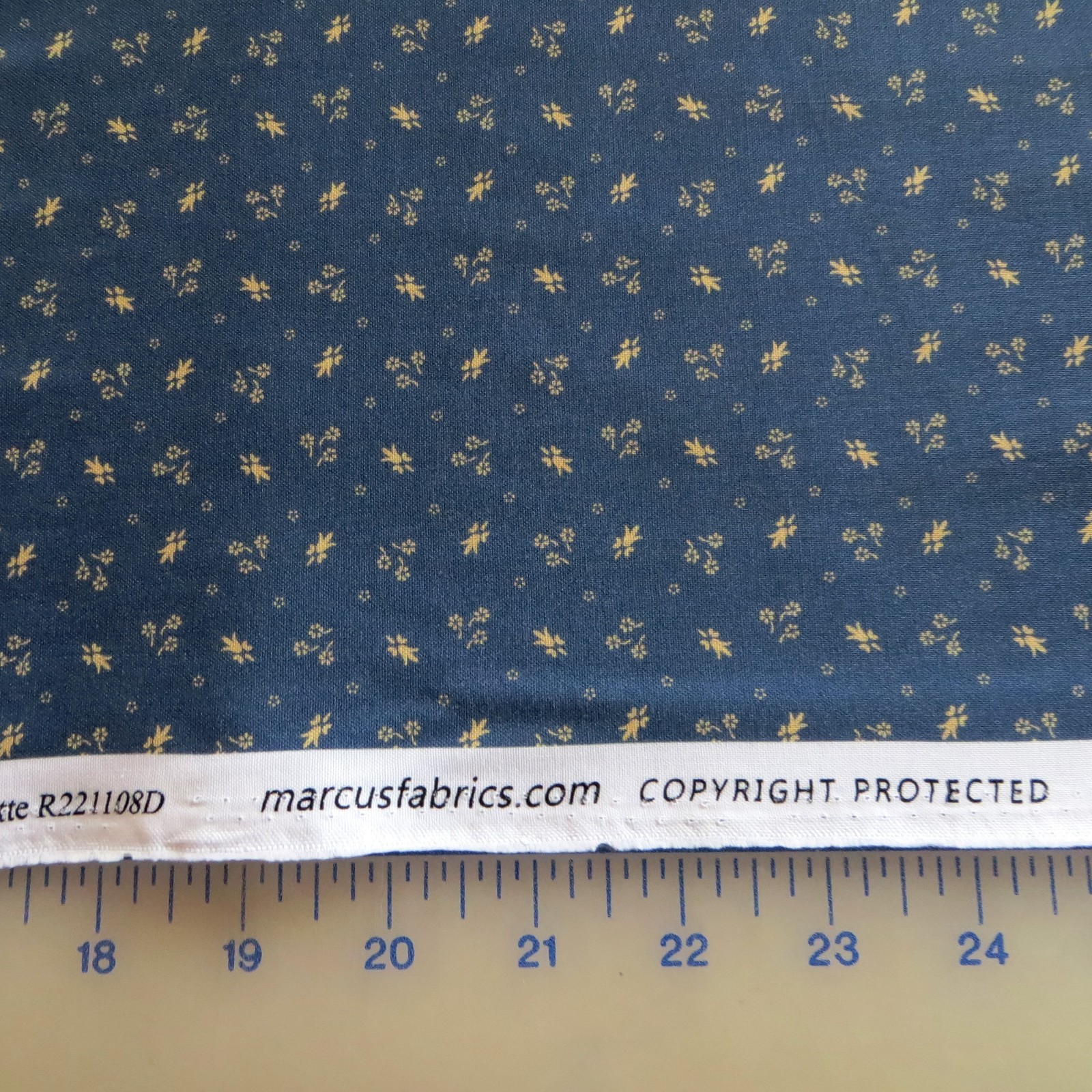 By The Yard ~ Flowerette Blue by Marcus $3.99 Ships ANY Amount Fabric