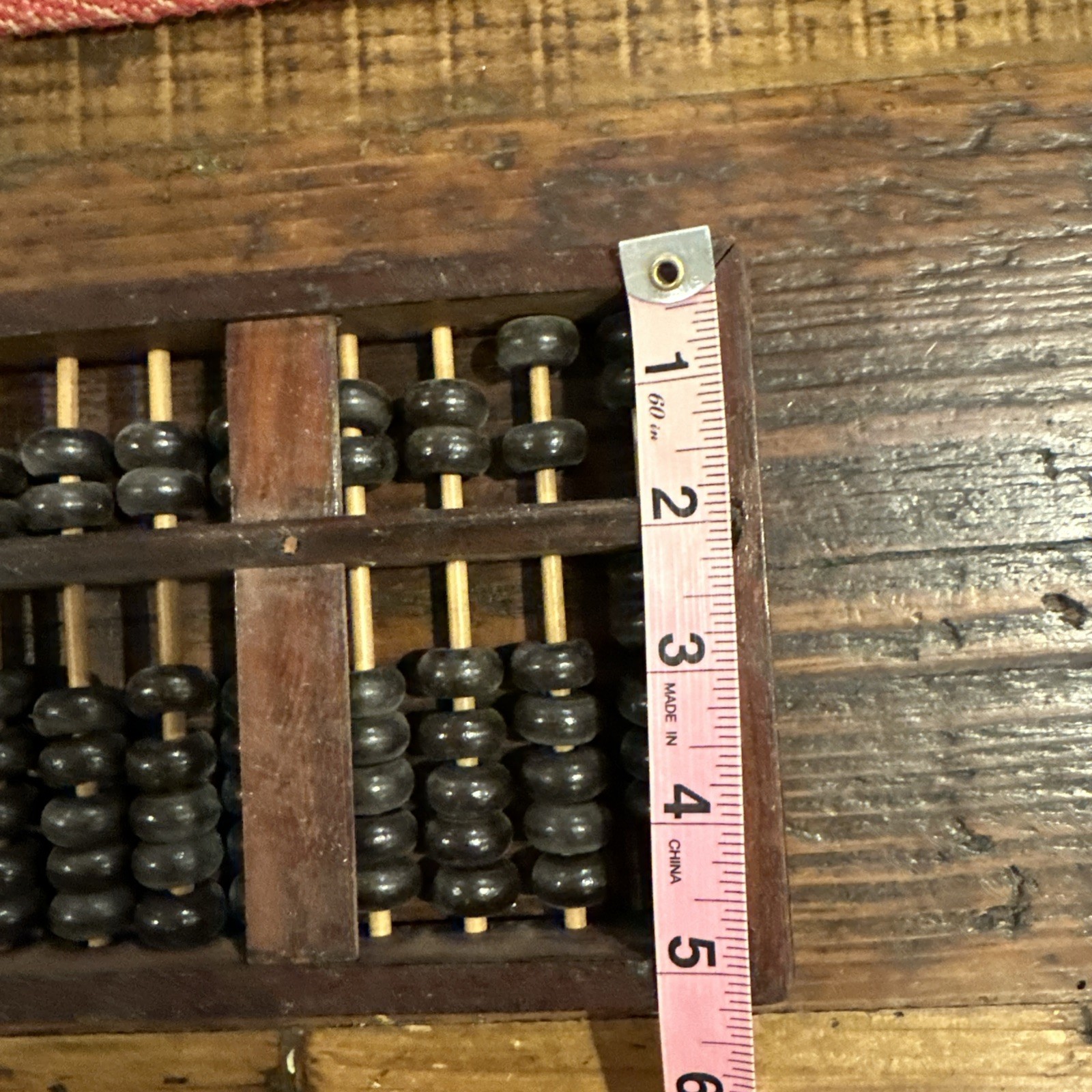 Vintage Chinese Lotus Flower Brand Abacus 11 Rods 77 Beads Brass Hardware
