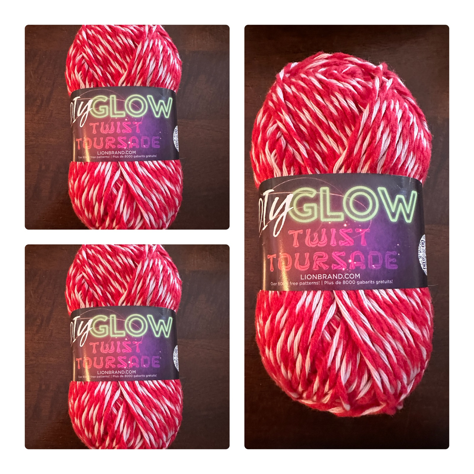 Lion Brand Yarn DIY Glow Twist Yarn, Red