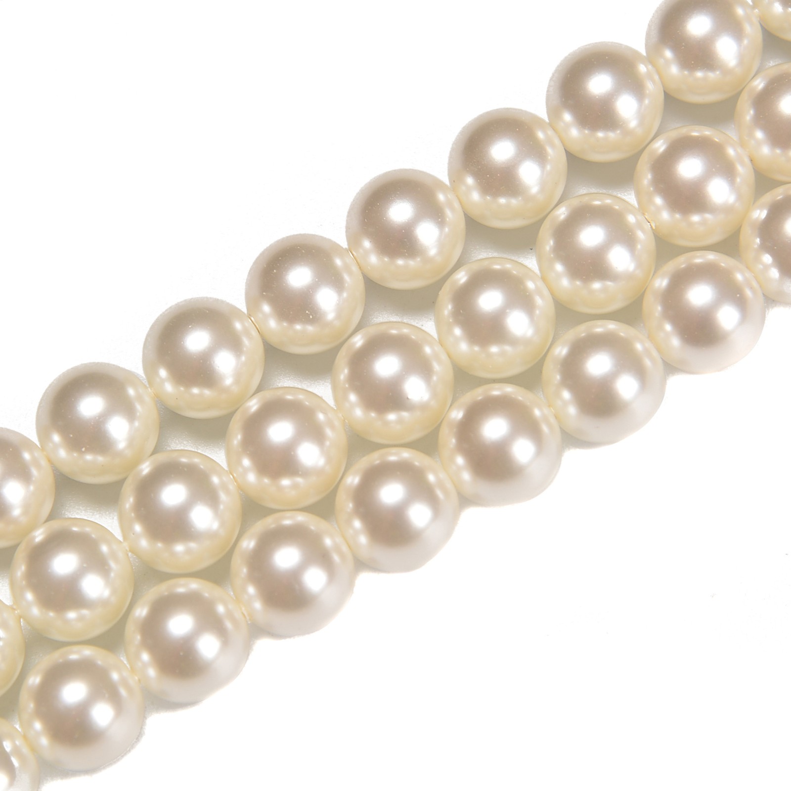 White Shell Pearl Smooth Round Beads 3mm 4mm 6mm 8mm 10mm 12mm 15.5″ Strand