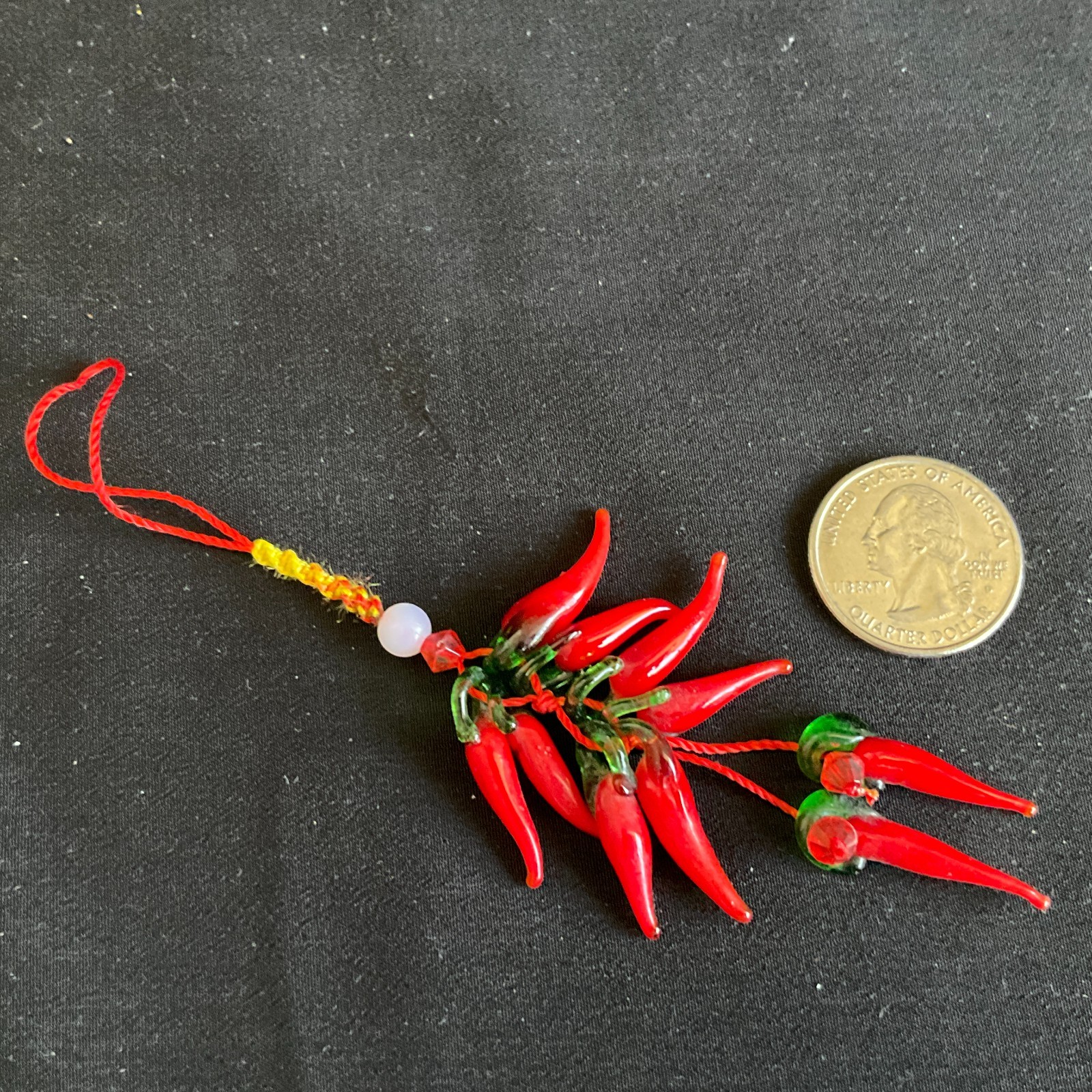 Red Chili Pepper Strap Talisman Amulet Lucky Charm Evil Protection Glass