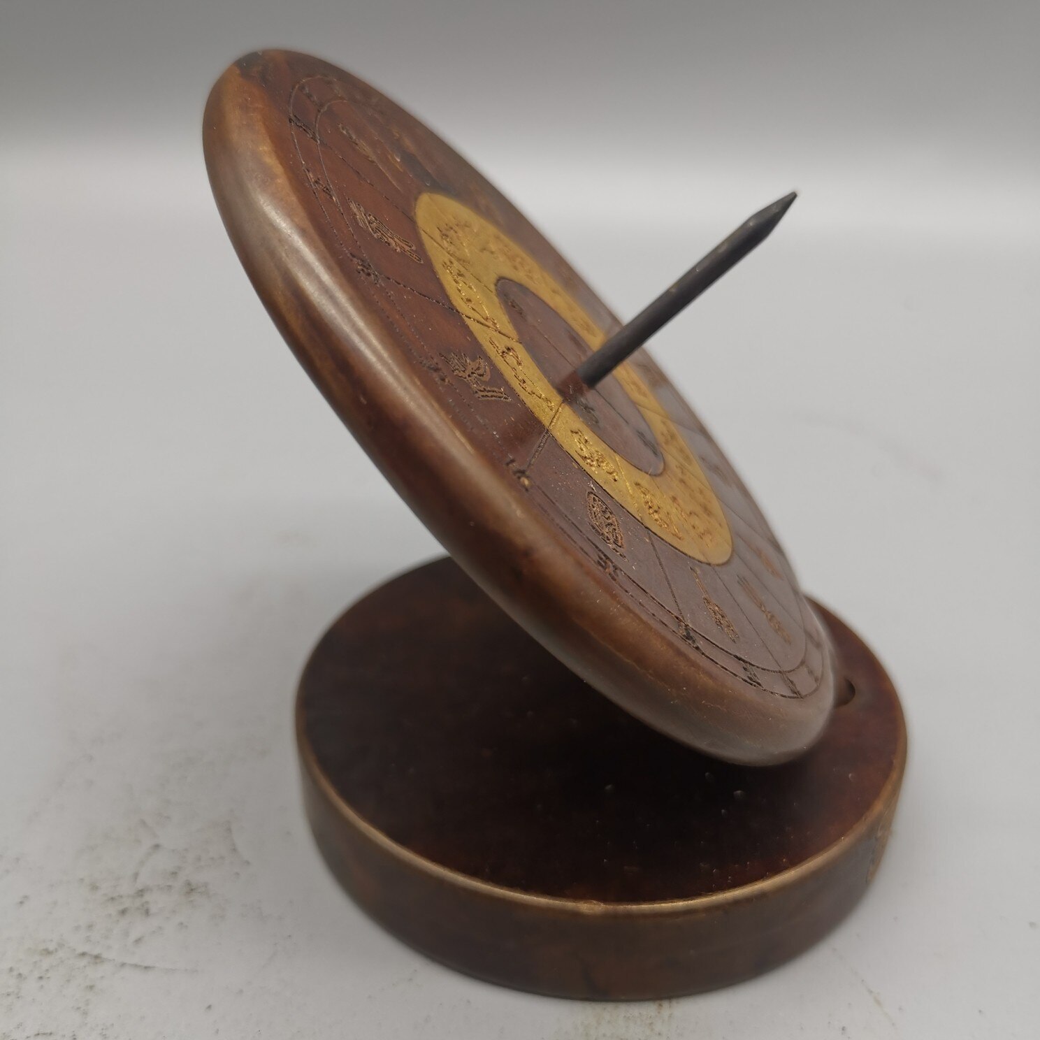 Pure Copper Sundial Compass Ornaments Red Bronze Ornaments of The Chinese Zodiac