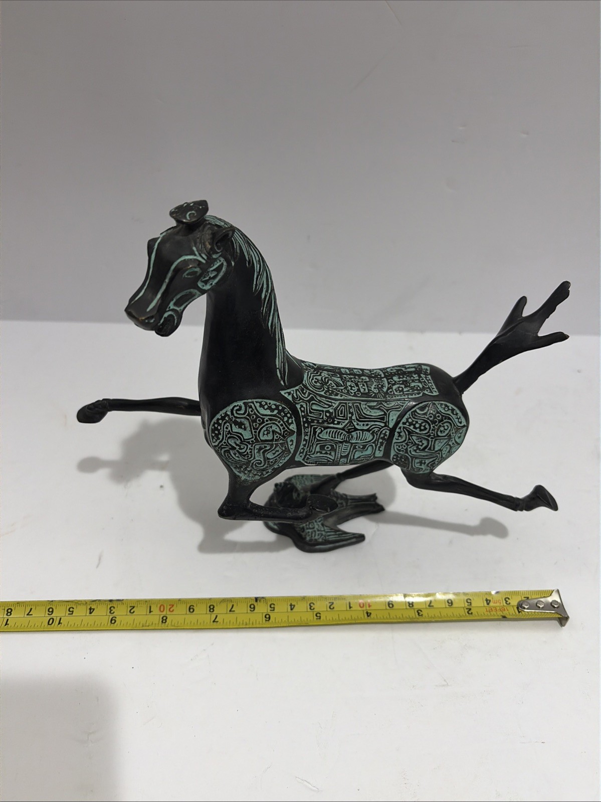 Vintage Chinese Bronze Horse Statue, Flying Horse of Gansu 9.5” L