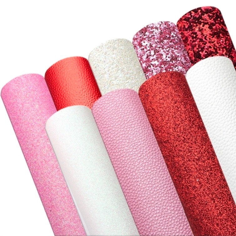 9 piece set pink and red FAUX LEATHER SHEET 8 x 13″ 1110145 Valentine’s Day