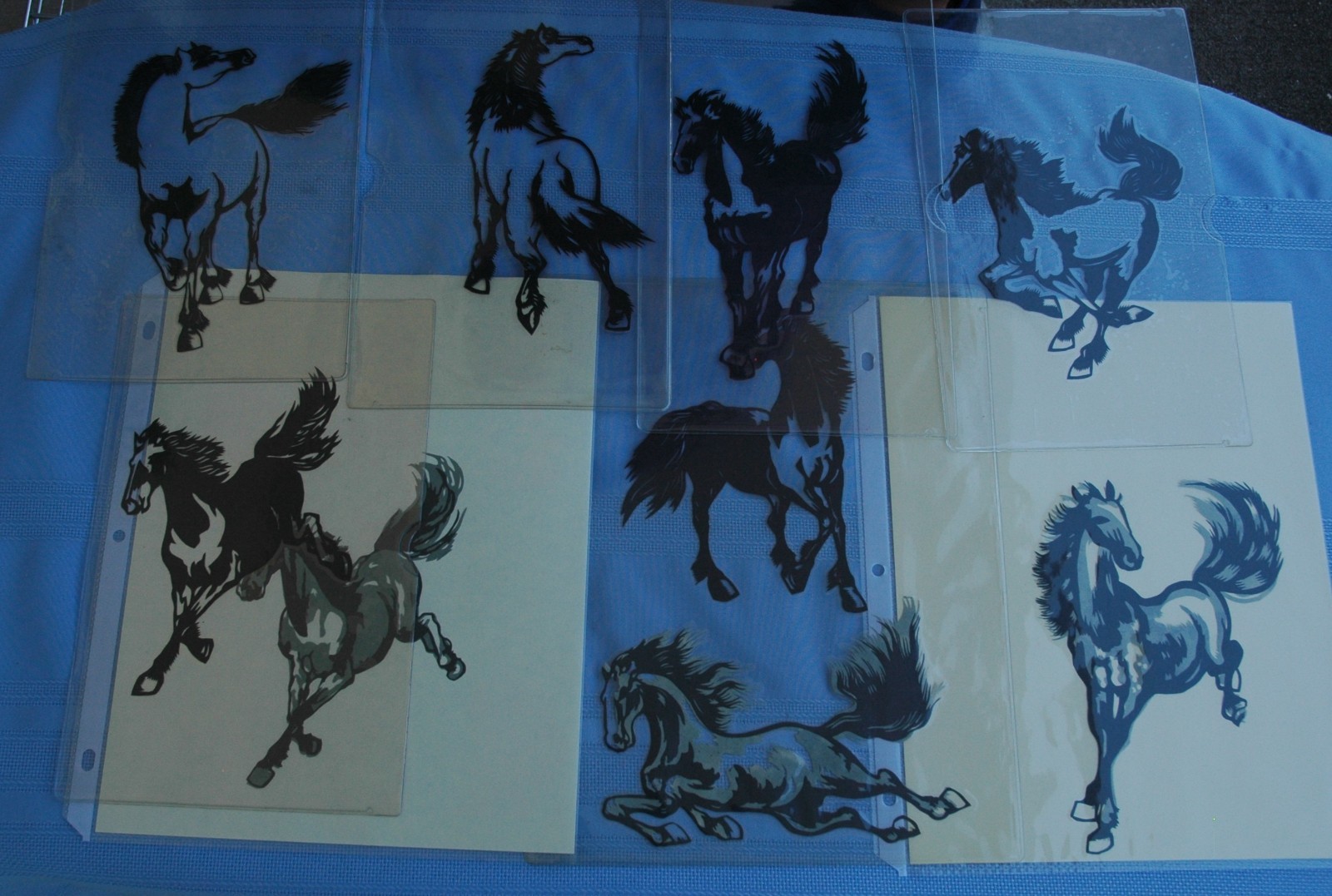 Vintage Lot of about 70 Chinese Paper Cuts in Plastic Protector Sheets Plus Book