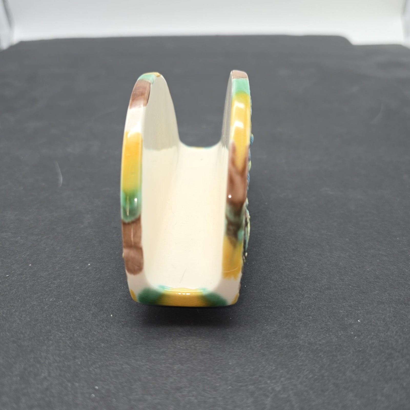 Chinese Tang Style Multi Colored Glazed Ceramic Letter/Card Holder 2.25″ x 4″