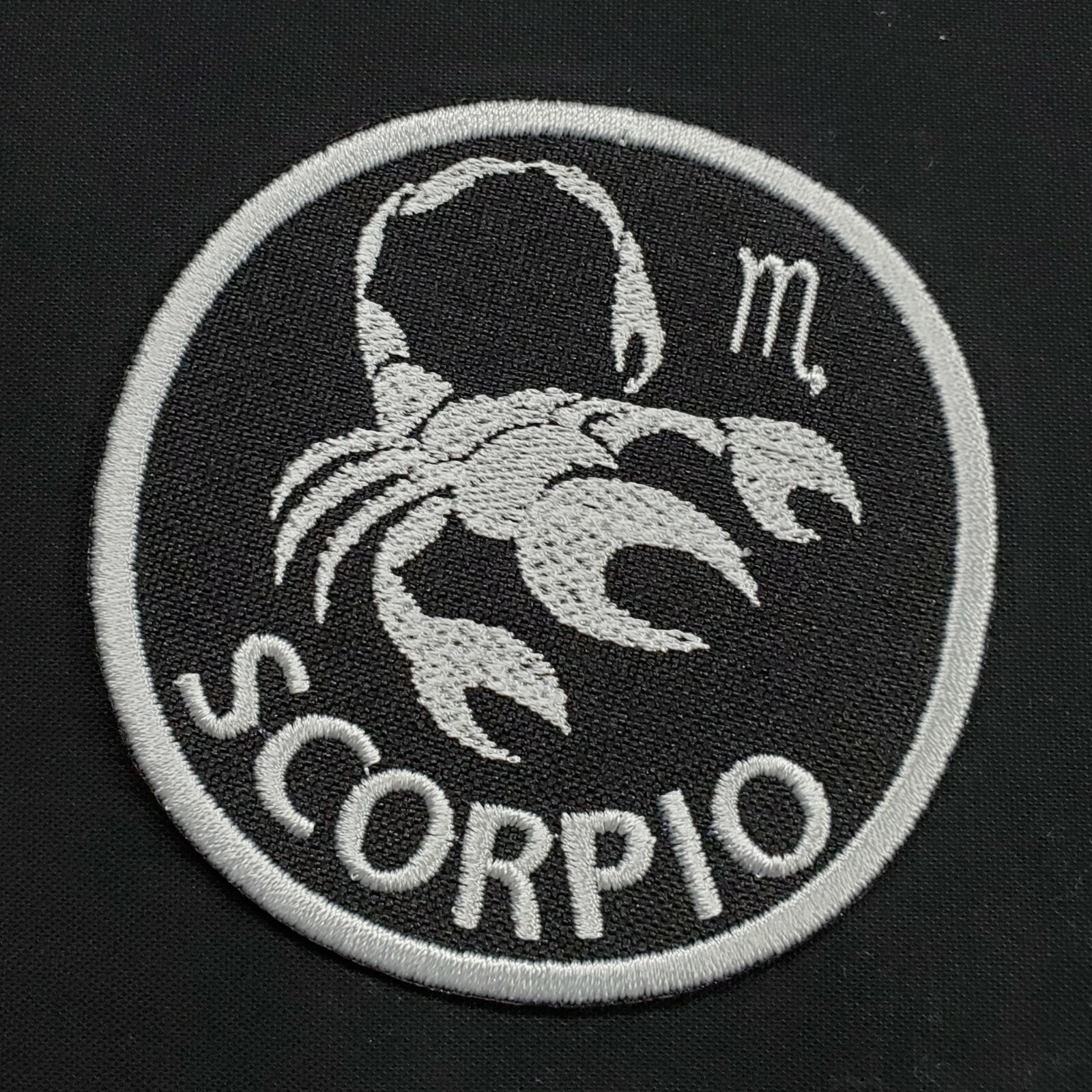 Scorpio Zodiac Embroidered Iron On Patch 2.9″ Choose Hook & Loop or Iron On