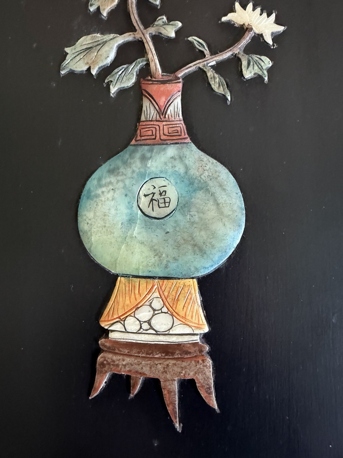Vintage Set of 4 Chinese Hand Carved Soapstone Four Seasons Wall Plaques