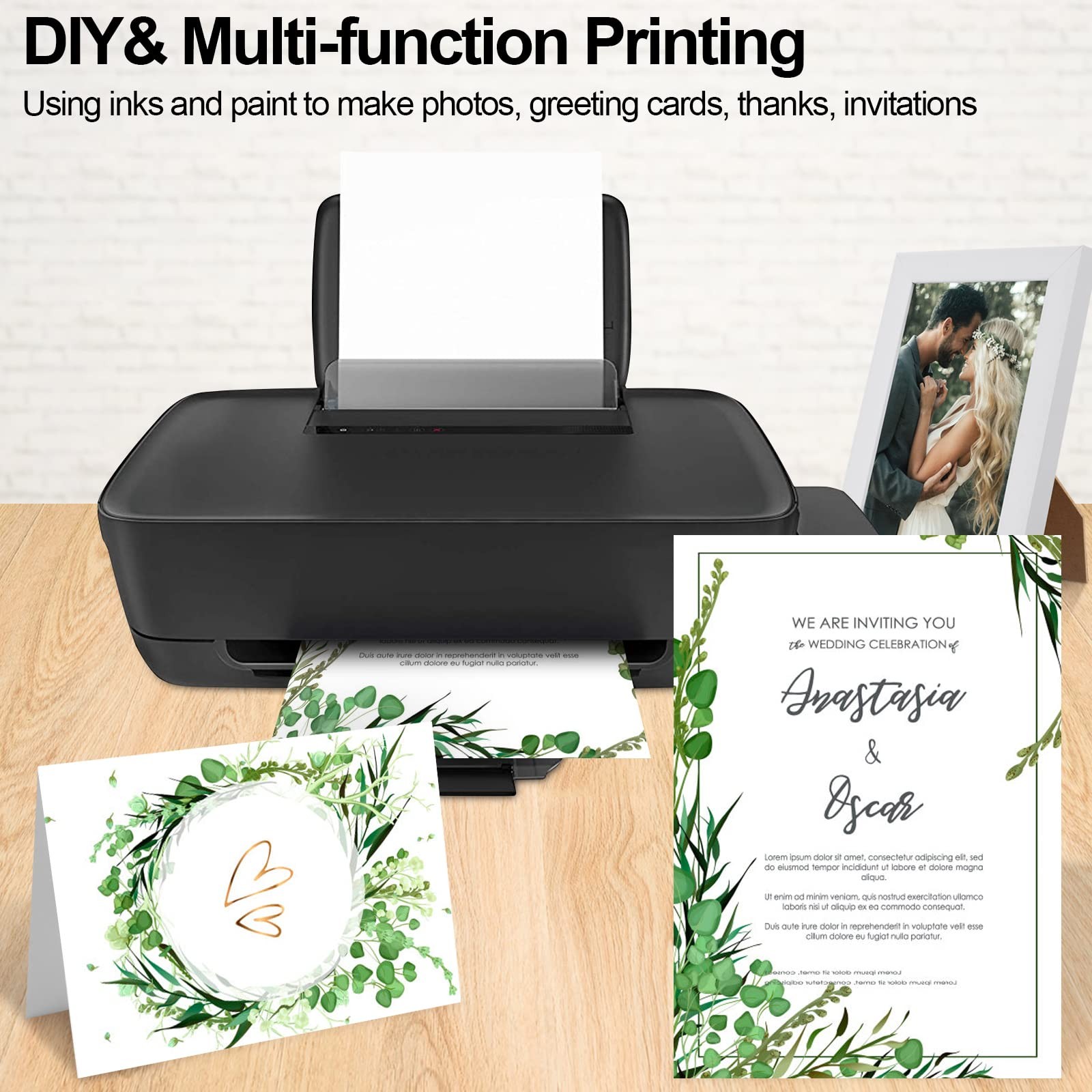 60 Pack 5×7 White Blank Cardstock Paper, 250GSM Thick, 90 lb, Perfect for Invita