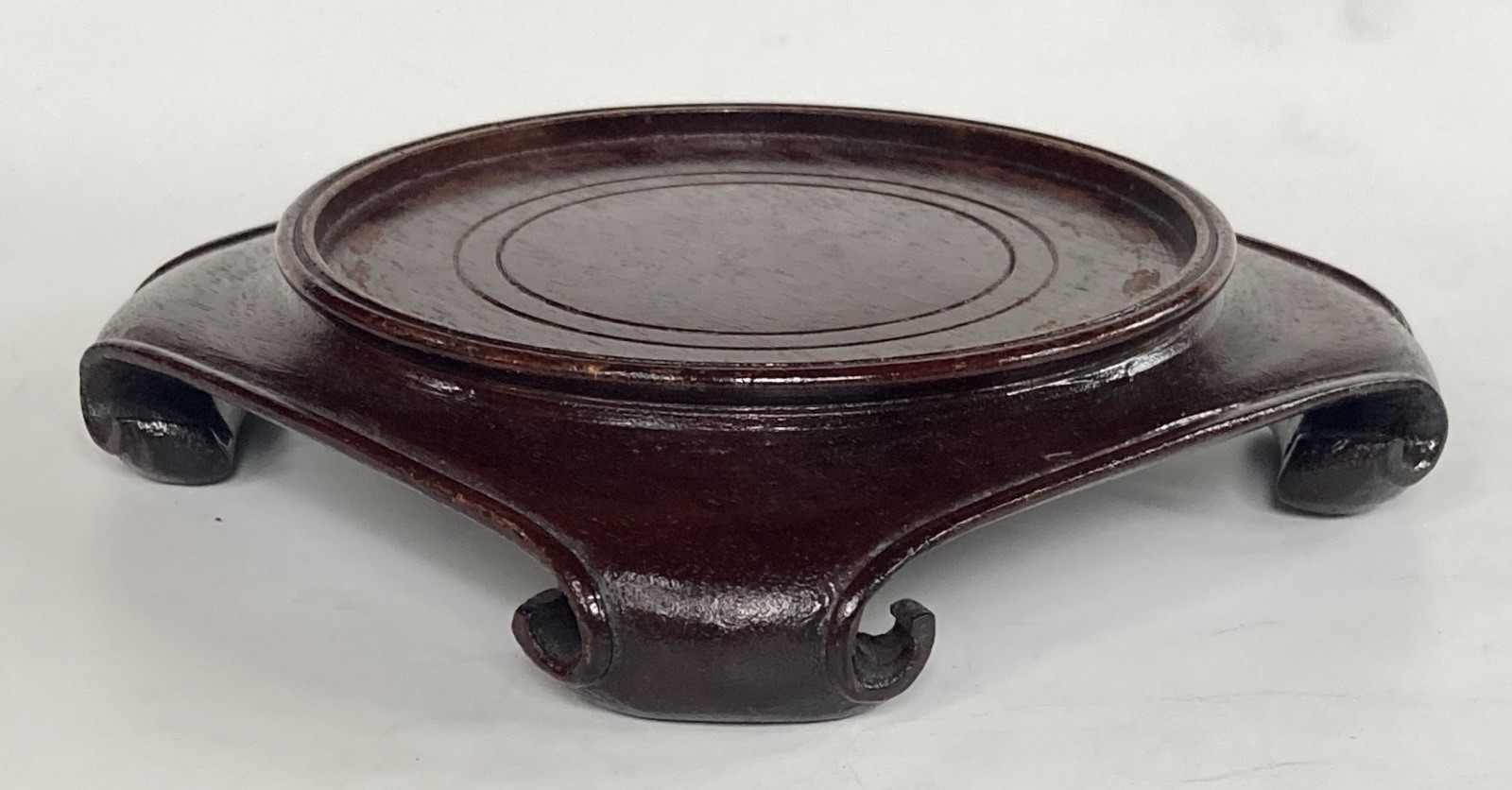 Vintage Chinese Scroll Foot Wood Display Riser Pedestal Base Stand Vase
