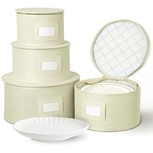China Storage Containers, Hard Shell Cream 4 Piece Hard Shell Set for Plates