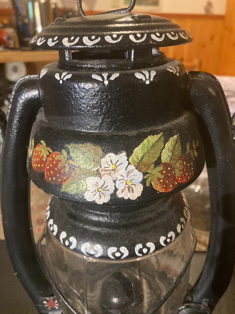 VTG Embury Mfg Co Warsaw NY No 2 Air Pilot Kerosene Oil Railroad Lantern 13.25”