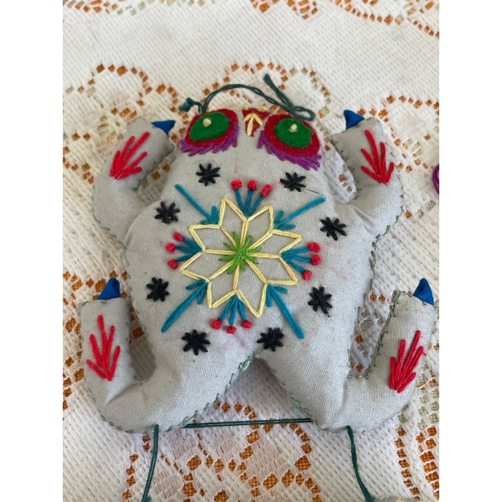 Vintage Folk Art Garland Ornaments Chinese Animals Embroidered Signs Of Zodiac
