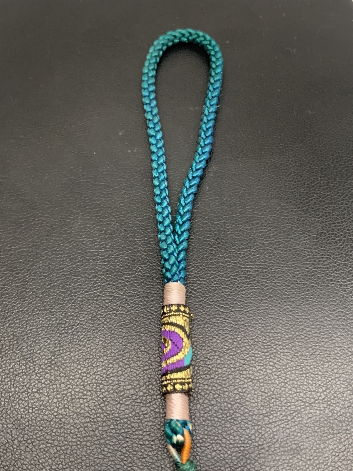 Vintage Chinese Natural Jade And Carnelian Beaded Lucky Charm Tassel Pendant M2