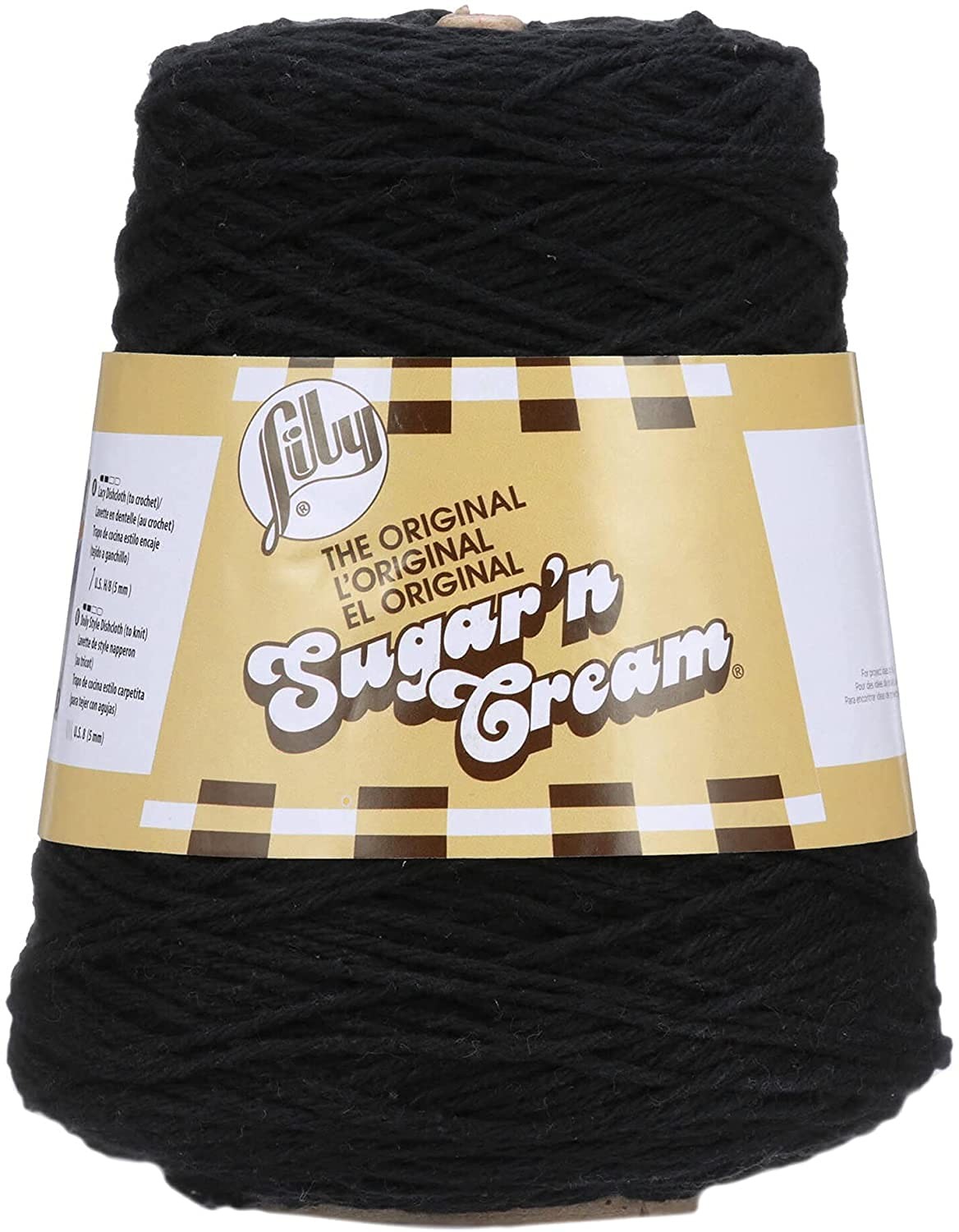 Lily Sugar’N Cream Black Cotton Cone Yarn 14oz/400g #4 Medium 706 Yards Knitting