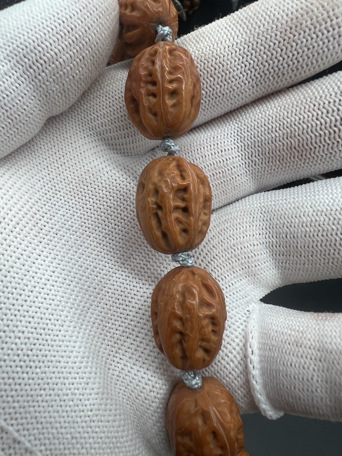 15×15×19.5mm Chinese Jujube-Shaped Small Walnut Collection Necklace 36颗野生小秋子枣珠脖挂