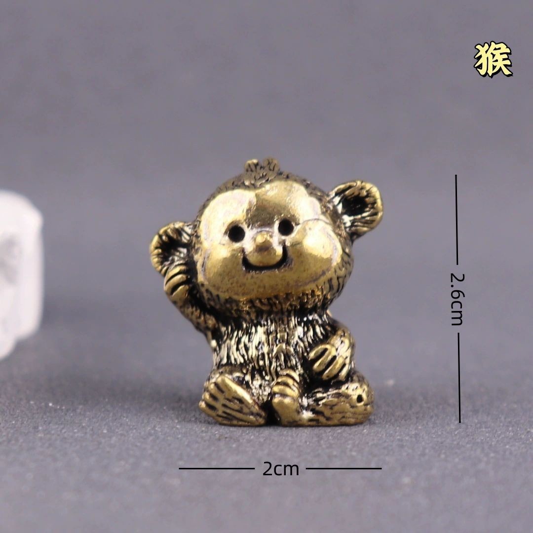 12 pcs Brass Chinese Zodiac Ornament Set Pure Copper 12 Animal Craft Decor
