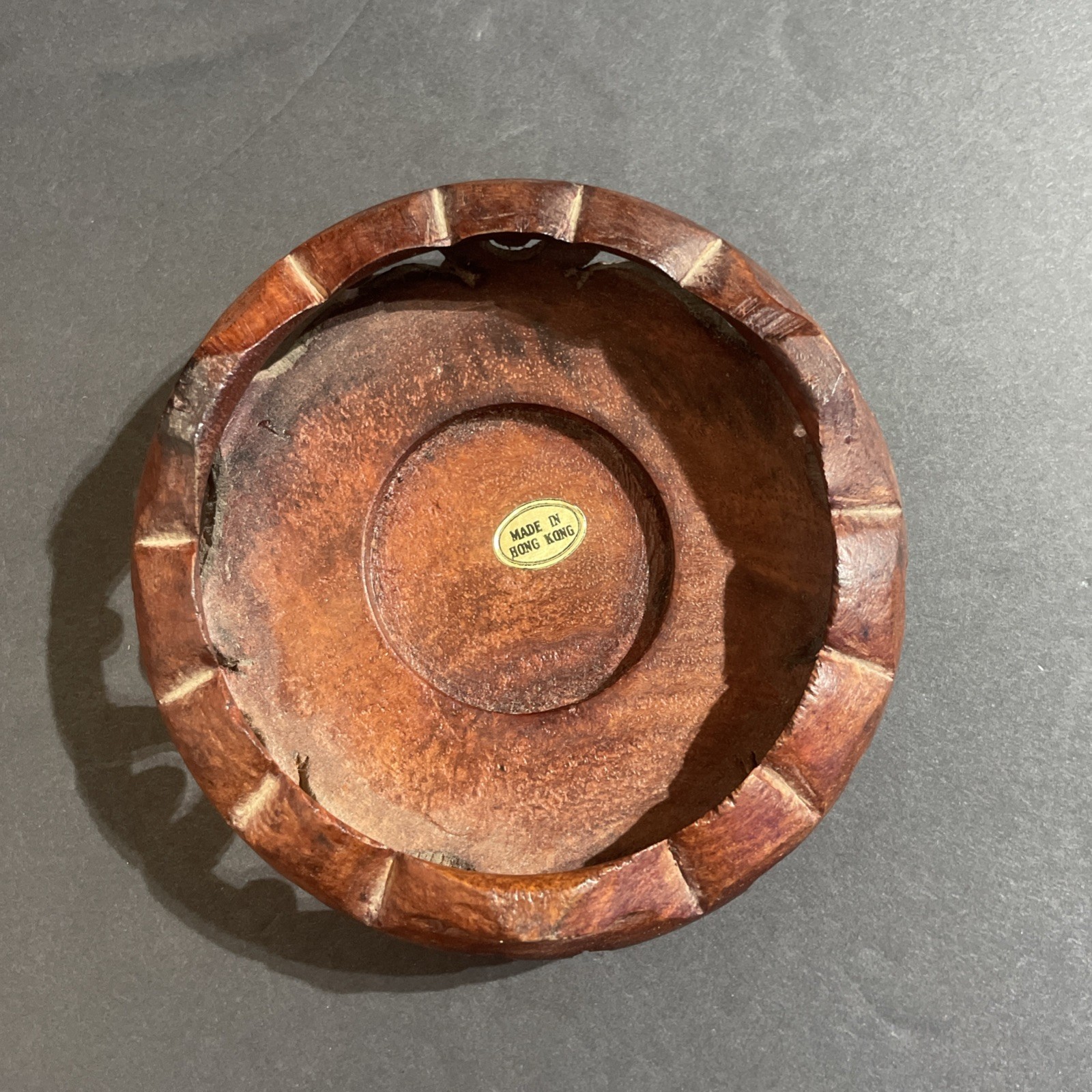 Vintage Chinese Carved Wood Vase Stand Display Urn 4″ Outer Diameter