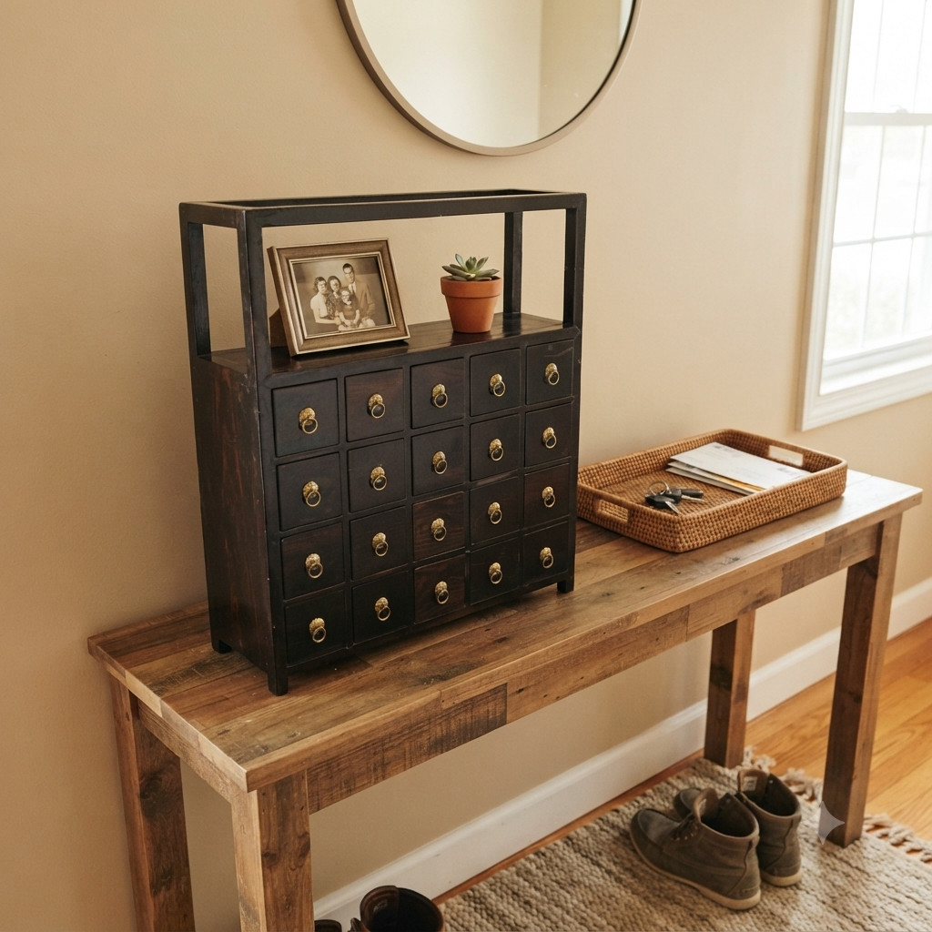 Table Top Chest Open Display Shelf 20 Drawers Apothecary Cabinet ws5008