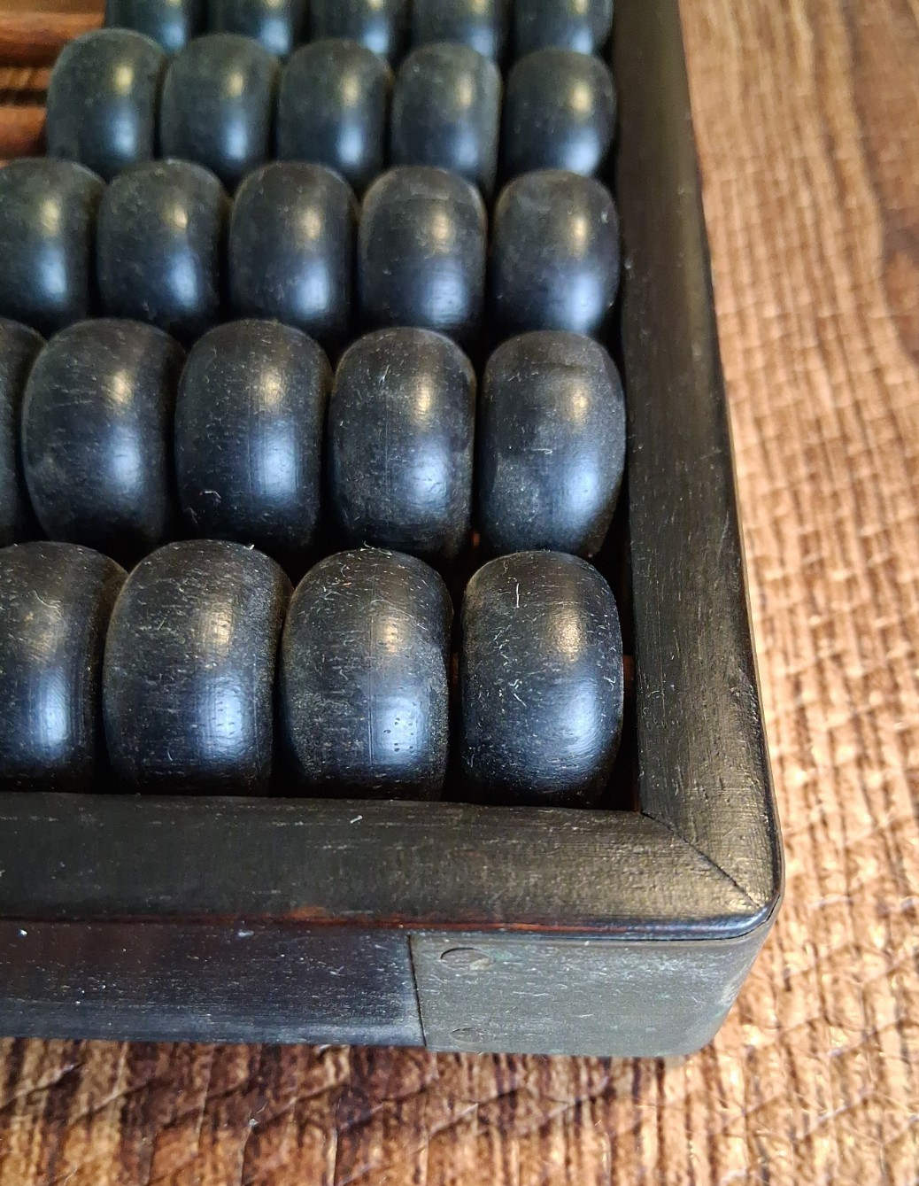 Antique Chinese Rosewood & Brass Abacus Suanpan 1900’s 10.5″ X 7″