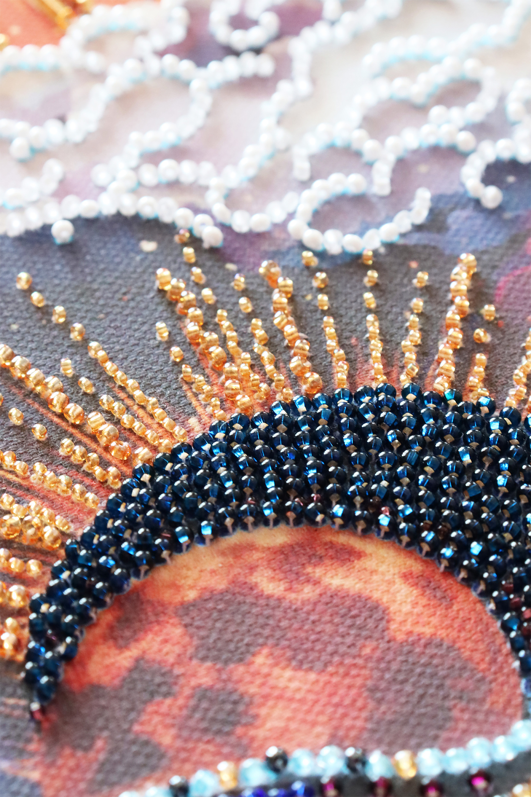 Bead Embroidery Kit “Between day and night” size 15.7″x6.3″ / 40.0×16.0 cm