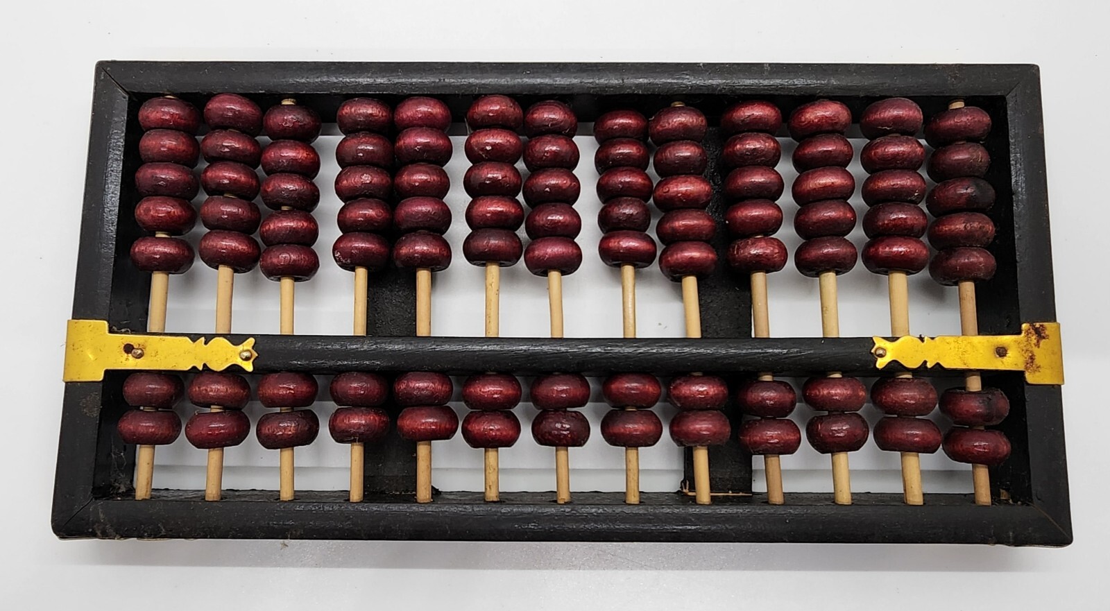 1950s 1960s Vintage brass wood 9.5″ ABACUS Adding Machine FLYING EAGLE China