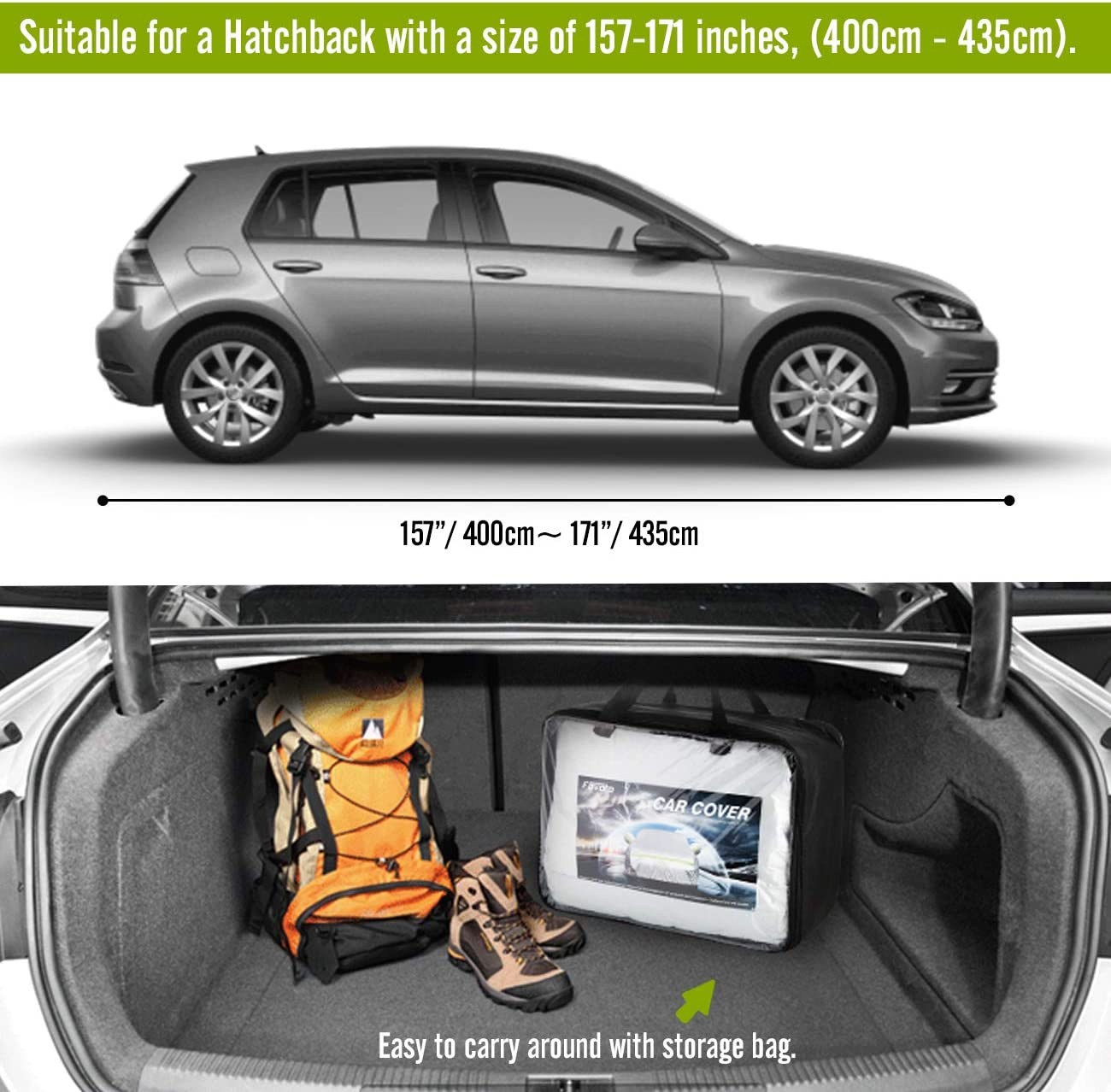 Hatchback Car Cover 5 Layers Universal Fit Sun Rain Windproof Dustproof NEW
