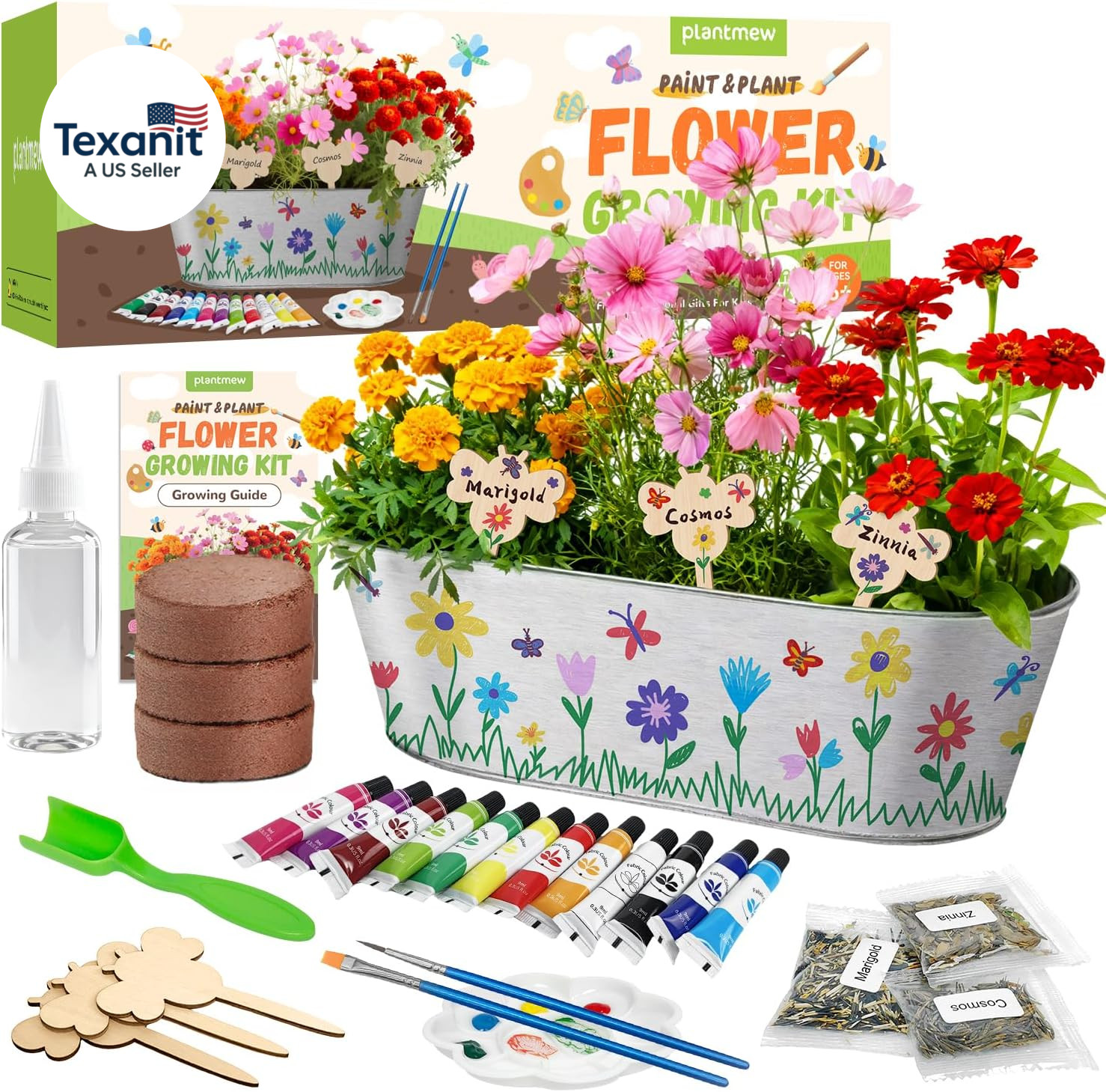 Paint & Plant Flower Growing Kit for Kids – Fun Kids Gardening Set – Unique Birt