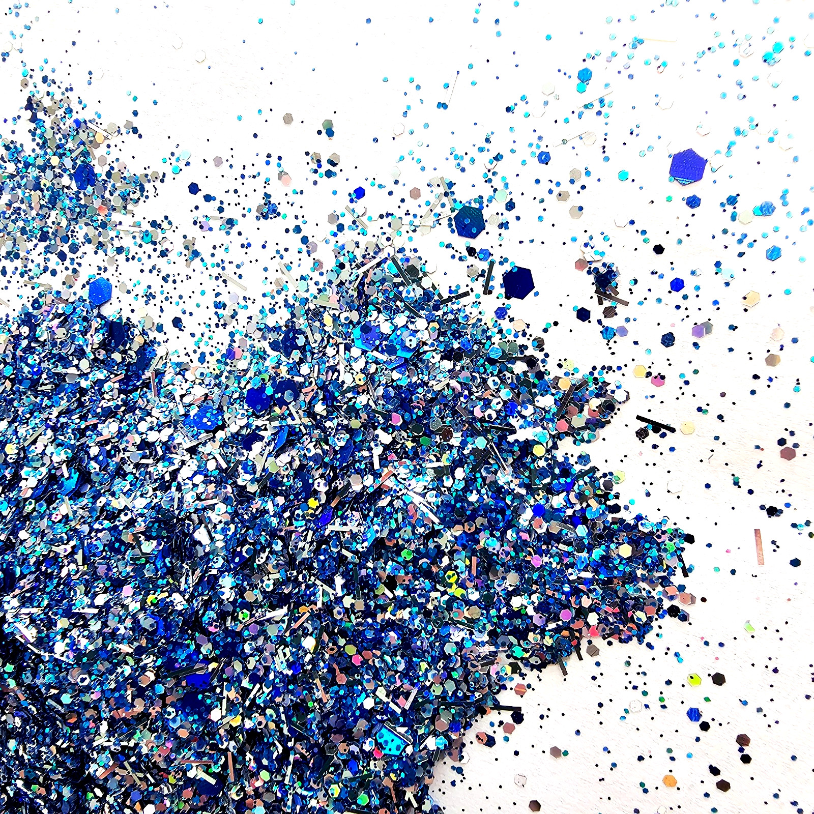 Blue Chunky Glitter Mix Holographic “Magic Azure” Sparkle Resin Tumblers Crafts