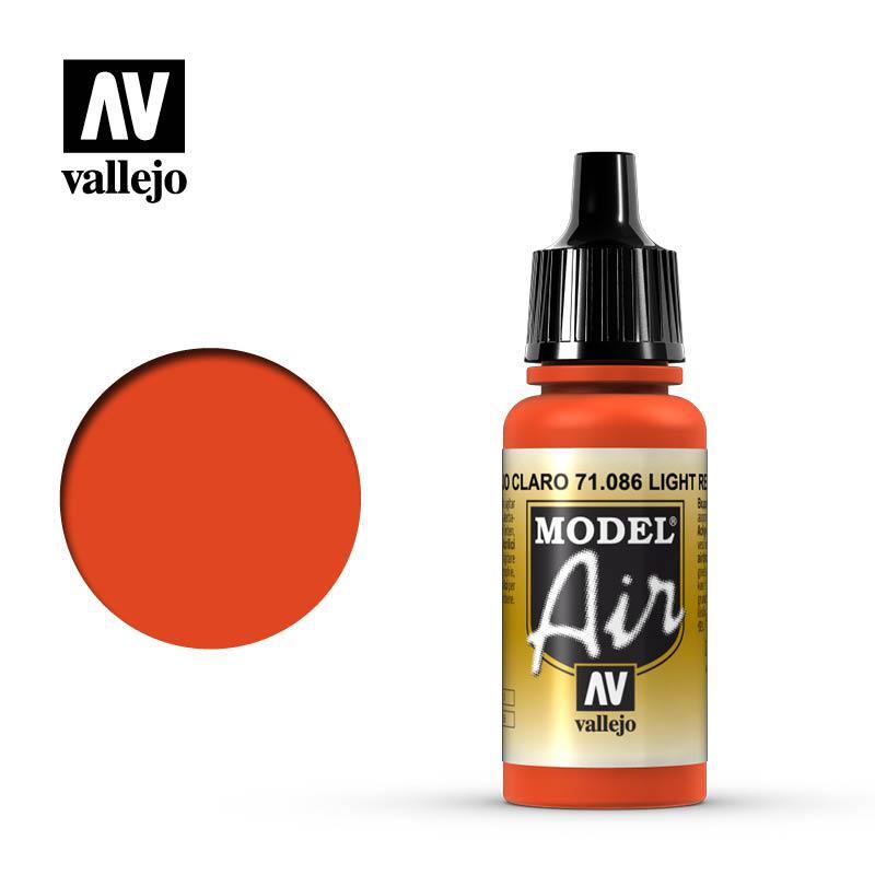 Vallejo 71086 Model Air Light Red Acrylic Paint 17ml – US