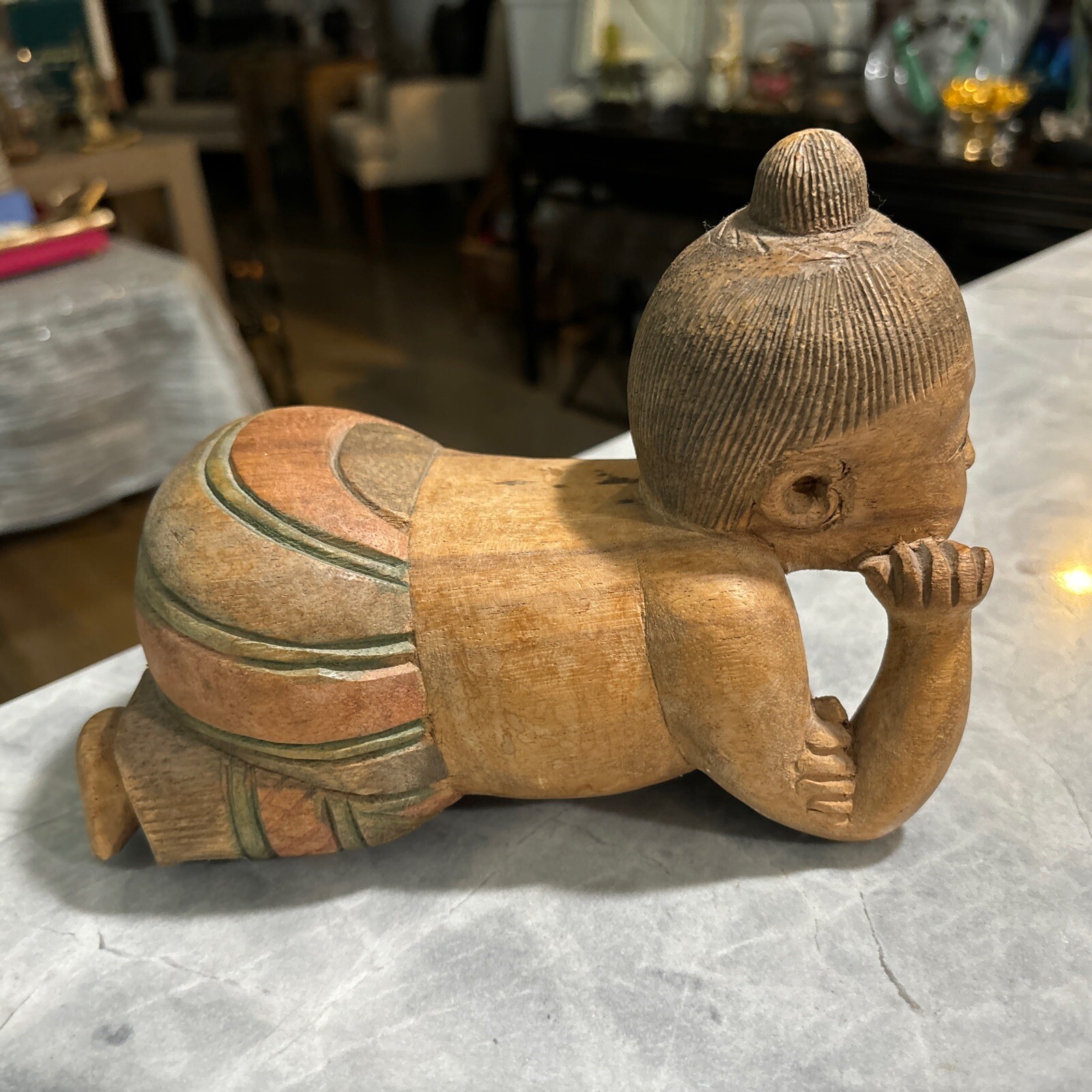 Asian Oriental Chinese Opium Pillow Wood Handcarved