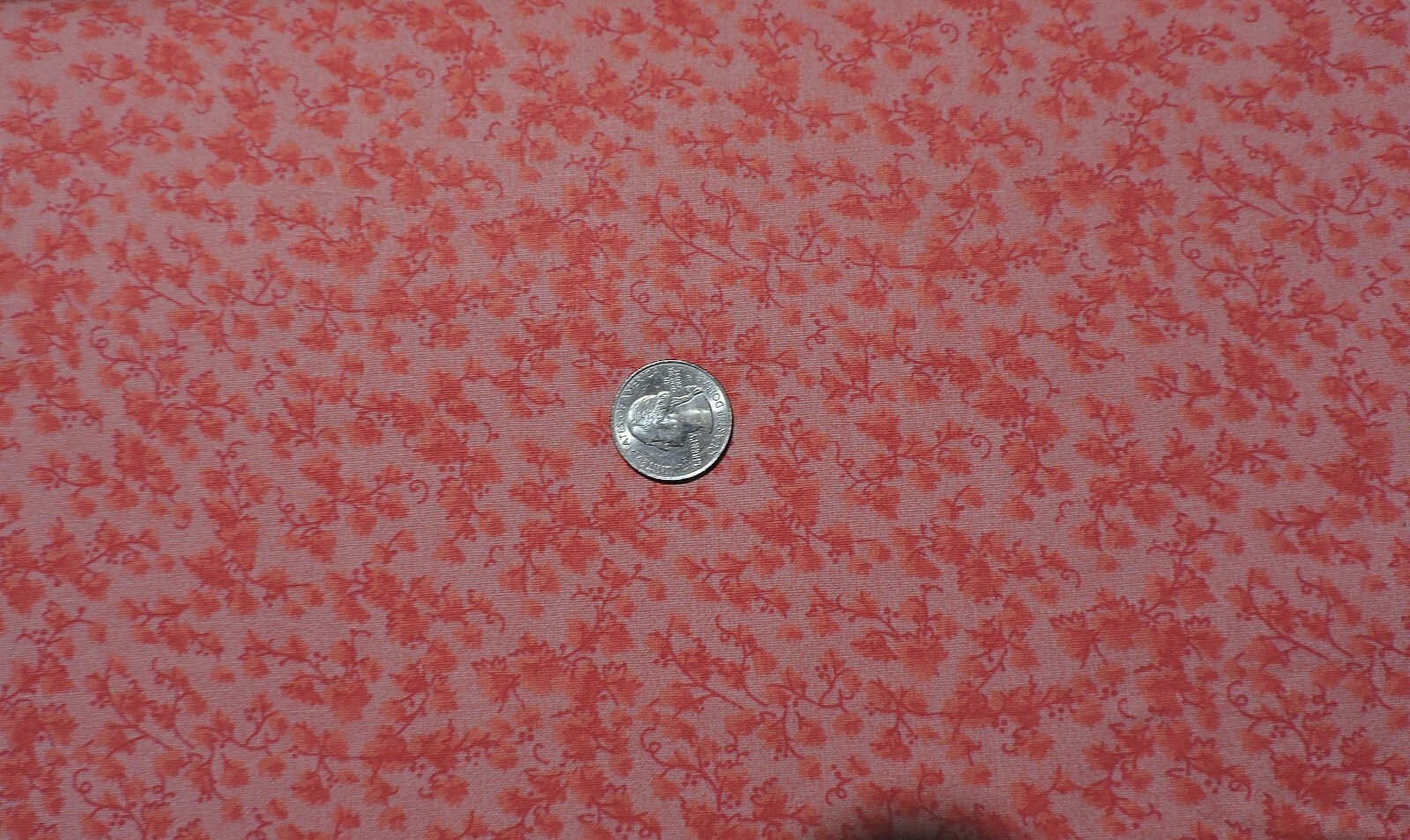 100% Cotton Fabric Little Flowers Monochromatic Color Coral – By the Yard