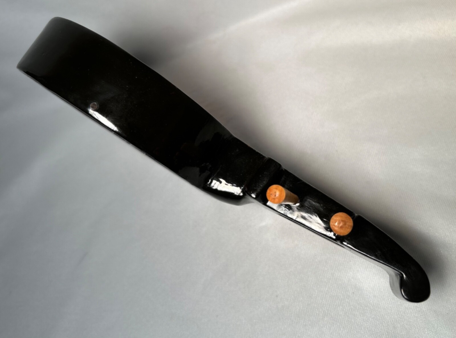 Chinese Black Lacquer Ruin-Shaped Shadow Box 8 Miniature Instruments 8.25″ READ