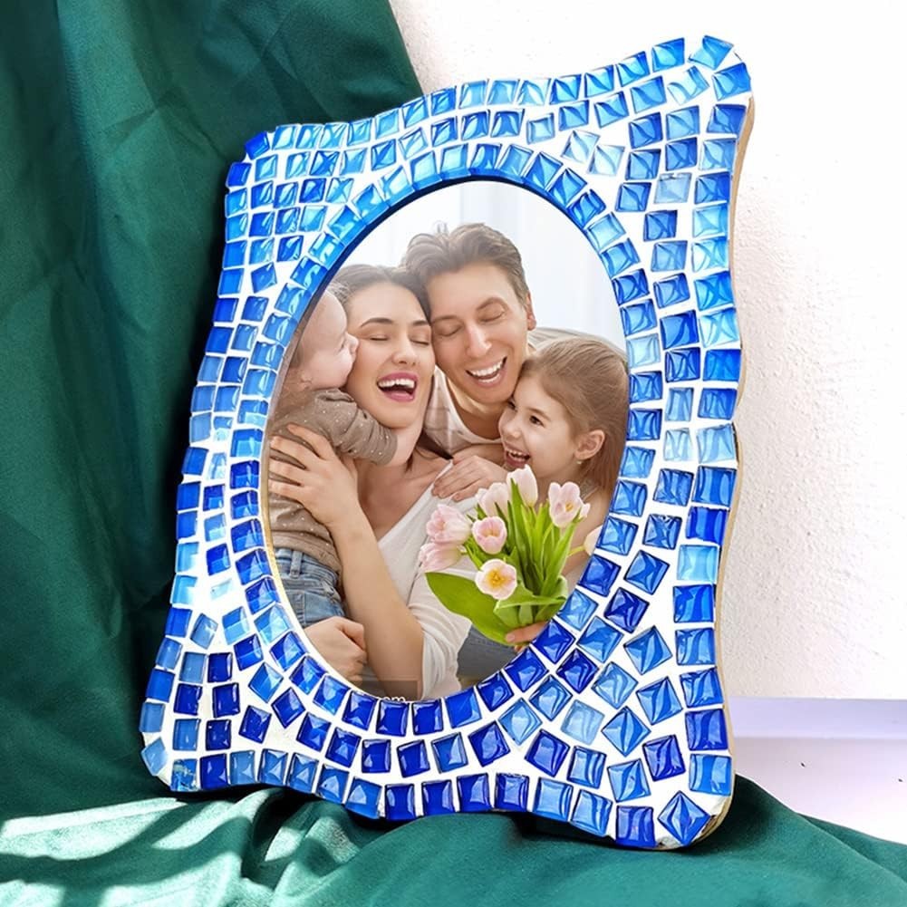 Glass Mosaic Tiles 2.2LB 4 Shapes Stained Glass Pieces for DIY Crafts Home Decor