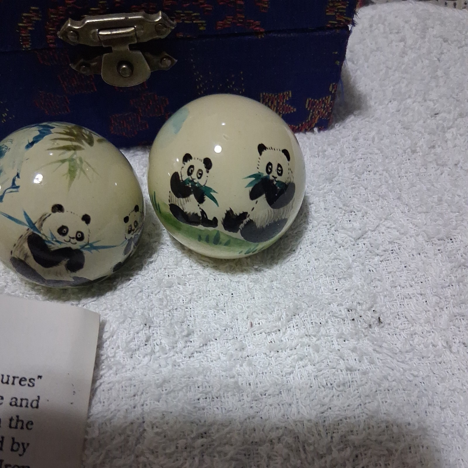 Vintage Panda Bear Enamel Boading Meditation Balls