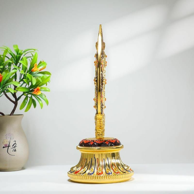 17CM China Collection Alloy Sculpture FengShui Model Statue Great Falun Ornament