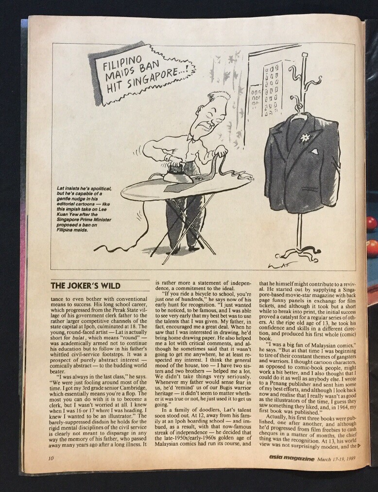 1989 Mar Singapore Asia Magazine Cartoonists Lat’s Lot Mohamad Nor Khalid