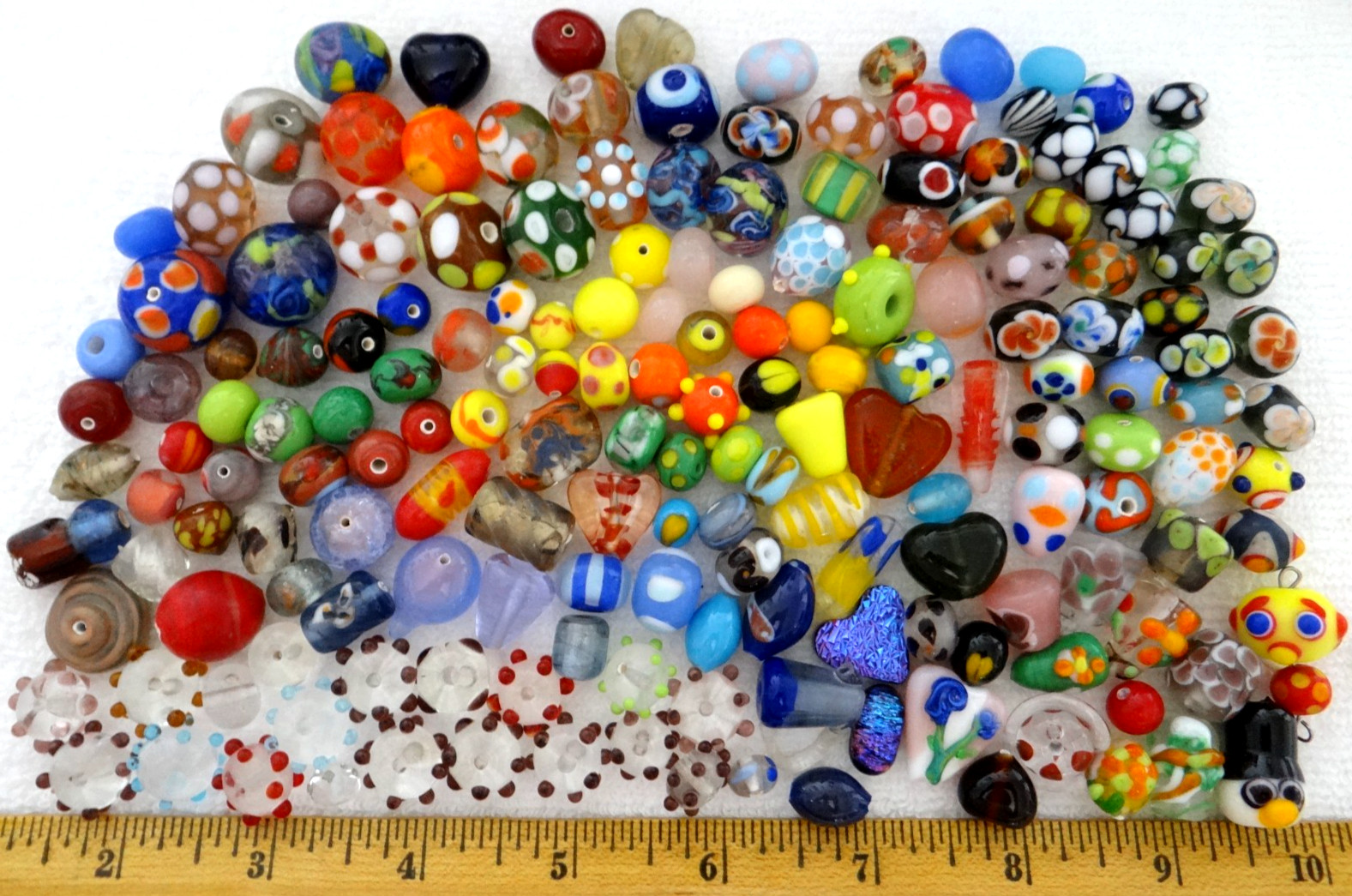 175 Multi-color Glass Beads Assorted Mix Wholesale Bulk Lot Lampwork Murano
